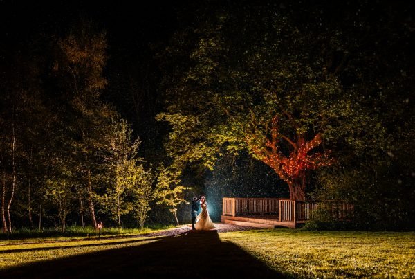 Stirk house hotel wedding venue rain evening portrait