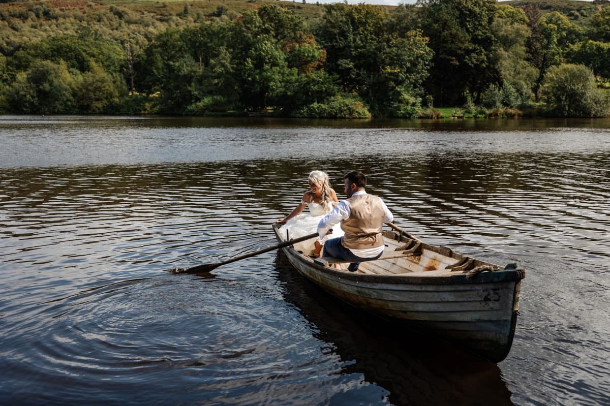 wyresdale park bride groom boat lake summer