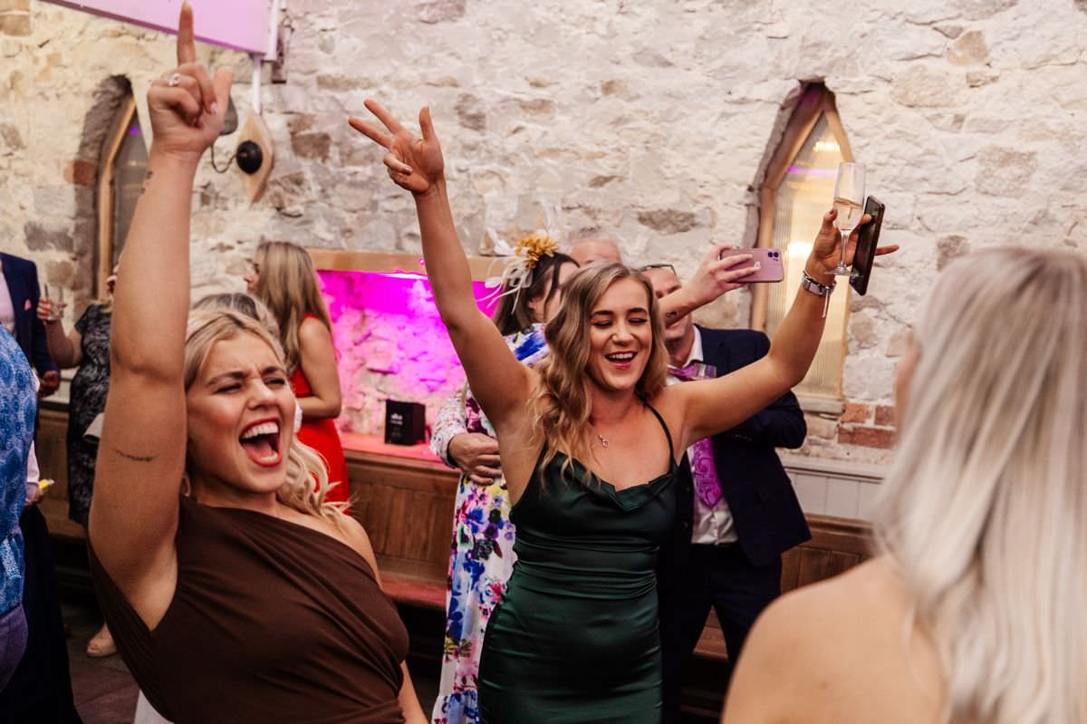 wedding guests dancing first dance wyresdale park 