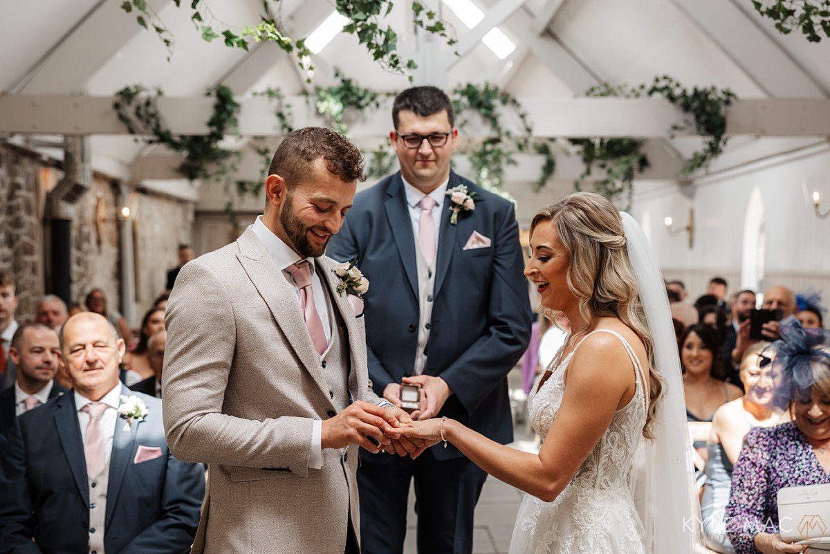 groom bride ceremoney wyresdale park wedding