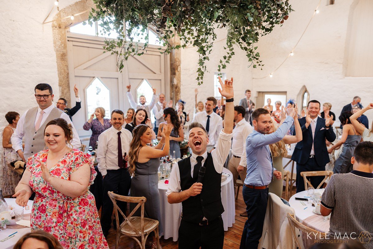 wedding host ryan smith celebrating wedding breakfast