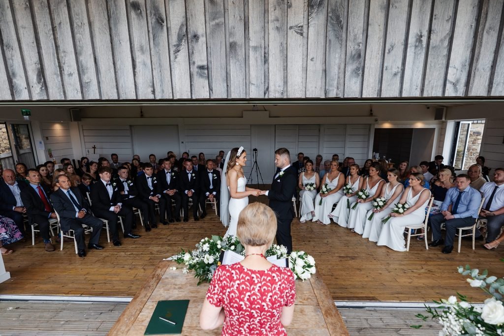 bashall barn wedding cermony