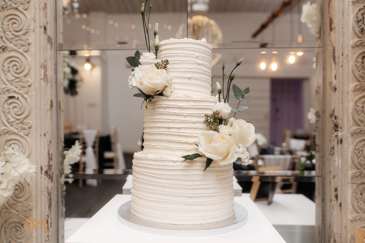 wedding cake Bashall Barn venue 