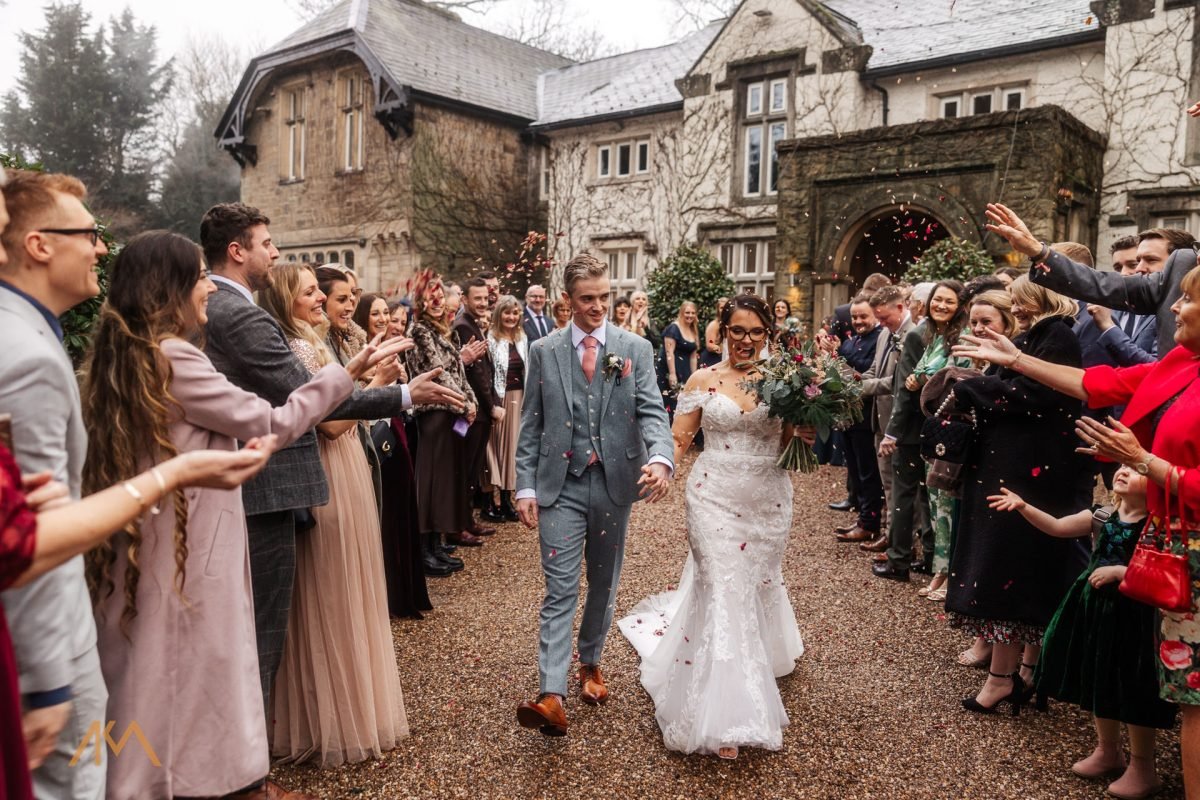 confetti photography Mitton Hall Winter Wedding