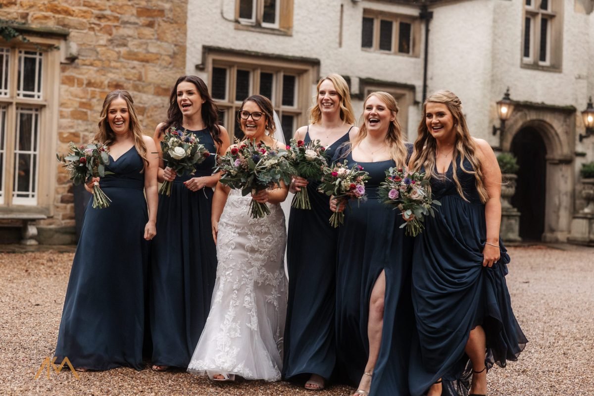 bridesmiads Mitton Hall Winter Wedding smiles 