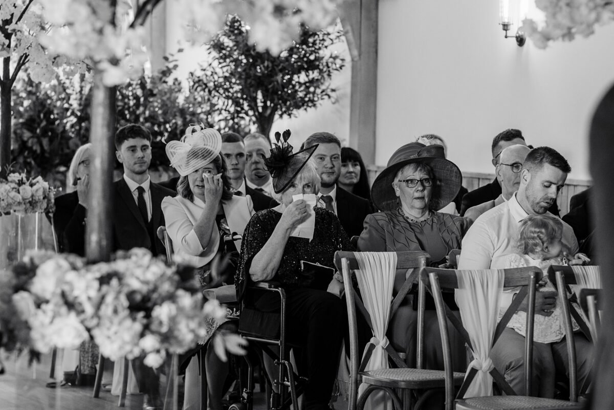 guest crying ceremony wedding