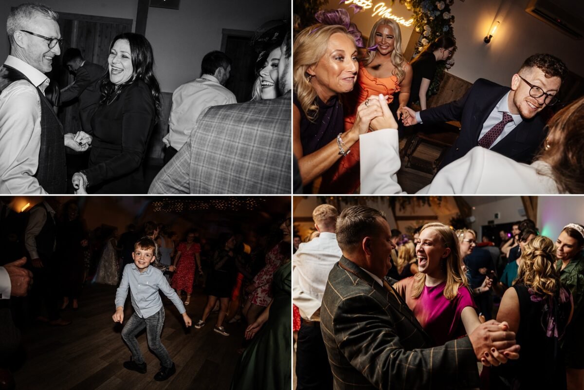 wedding guests partying entertainment river barn lancashire