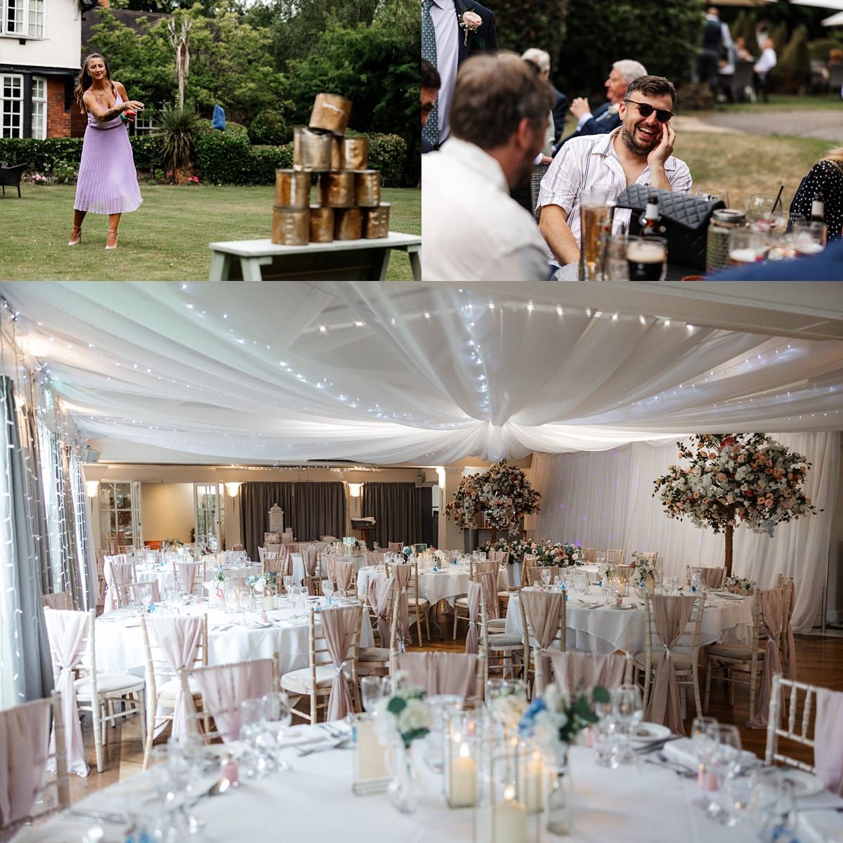wedding guests garden games mere court wedding venue