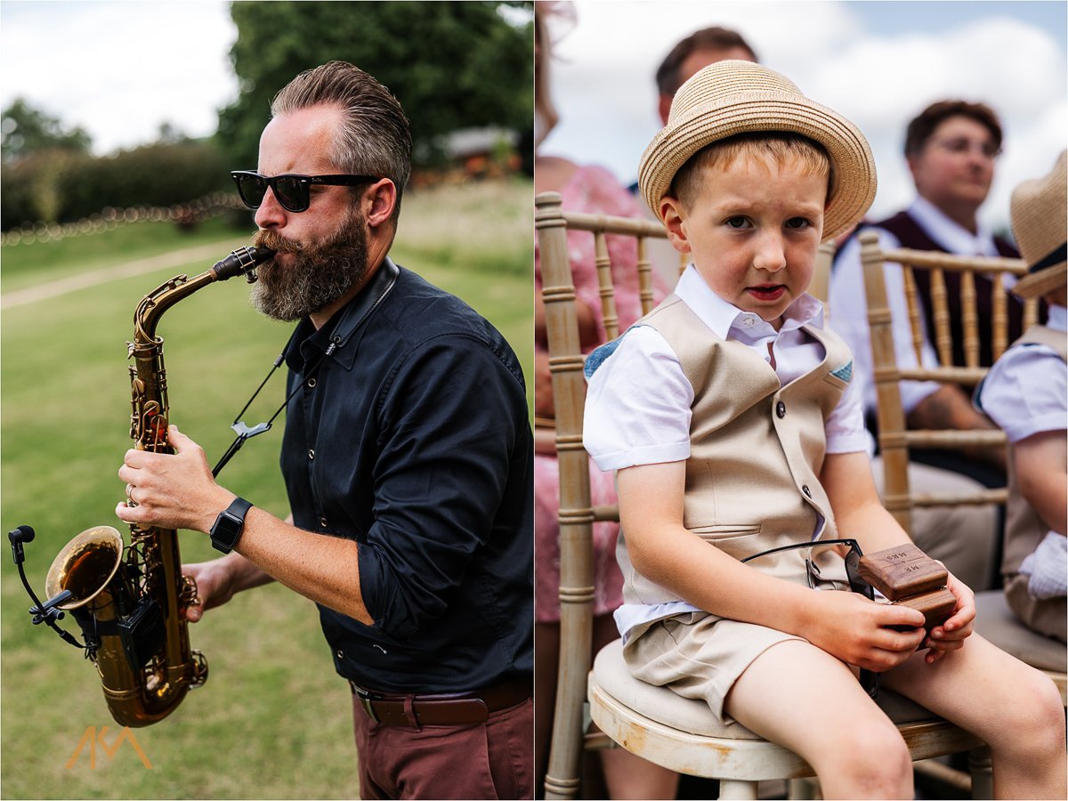 paddy sax Tipis at Riley Green wedding