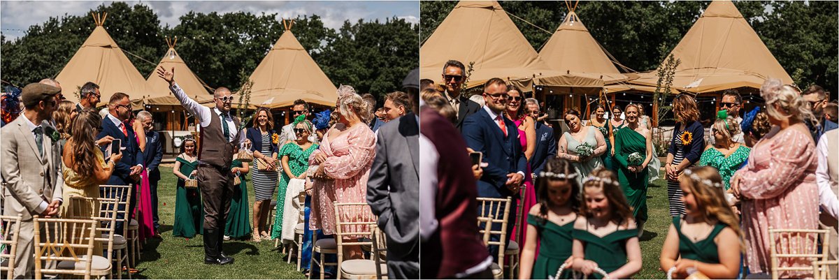 outdoor ceremony Tipis at Riley Green flowers