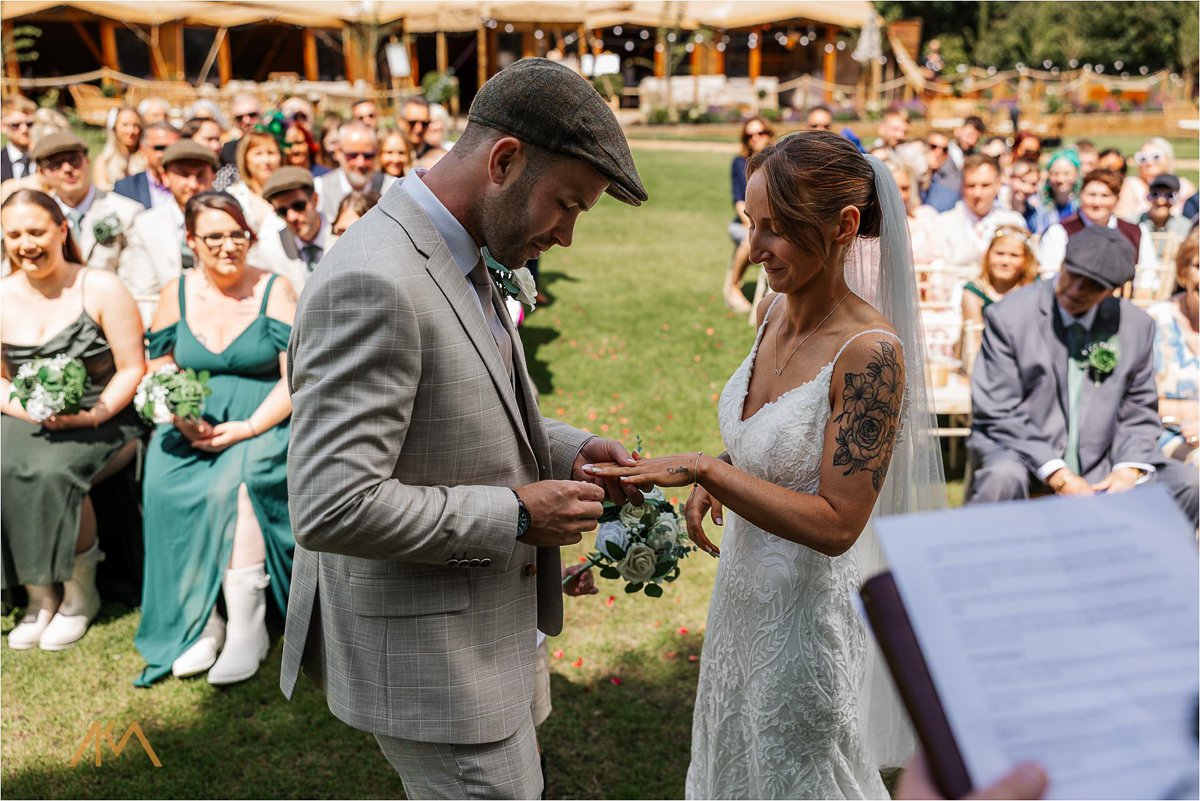 Tipis at Riley Green rings wedding ceremony