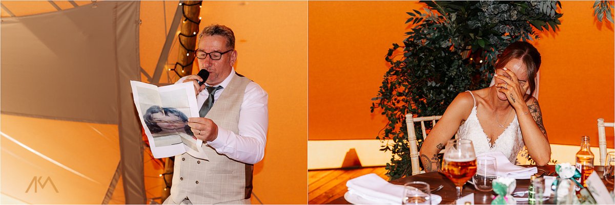 speeches father of the bride wedding Tipis at Riley Green