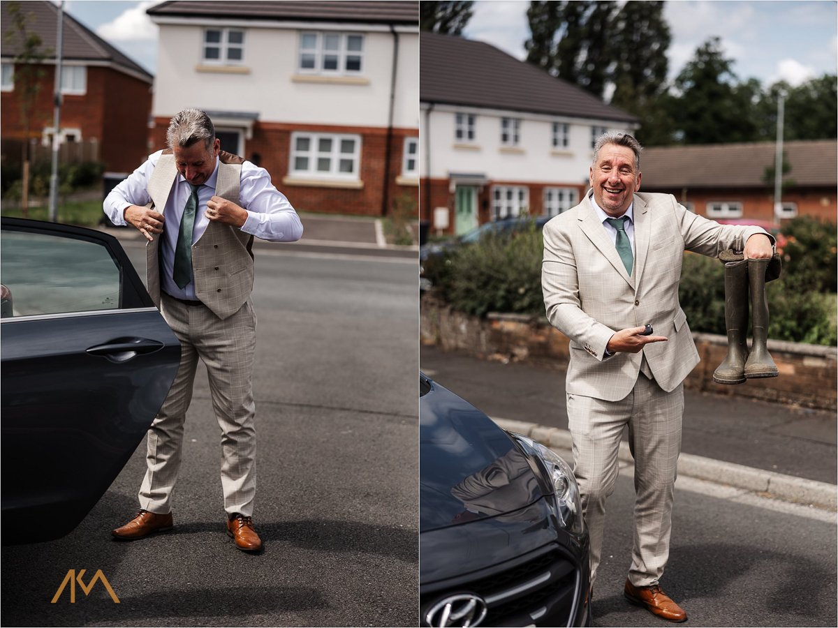 father of the bride preston lancashire suit wellies