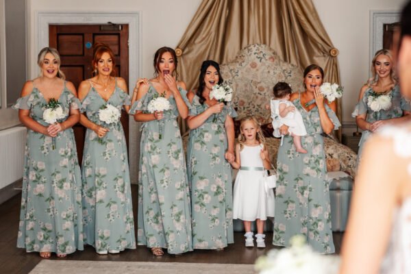bridesmaid's first reaction tears