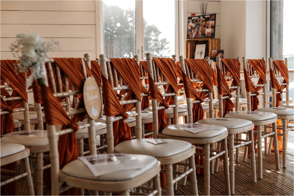 wedding style chairs warm colours ribble valley venue