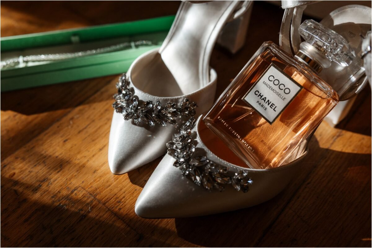 wedding details perfume shoes