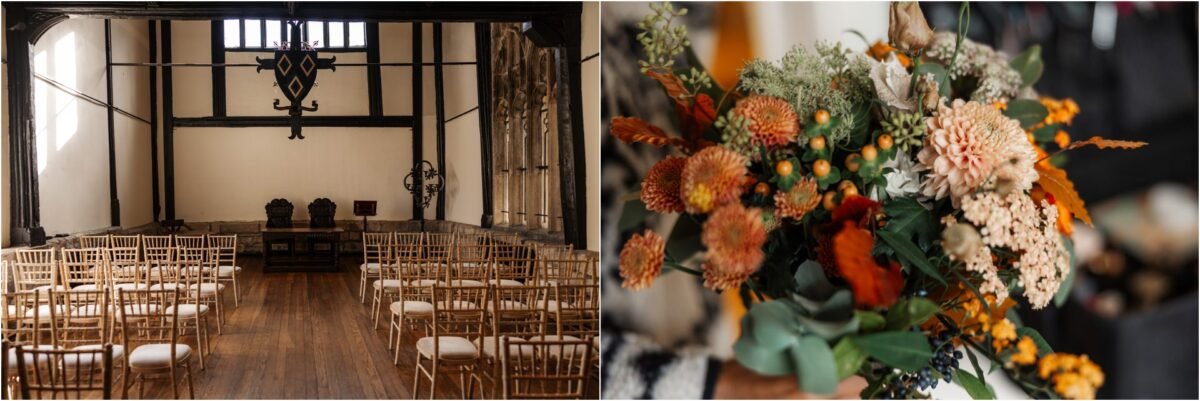 wedding flowers Samlesbury Hall