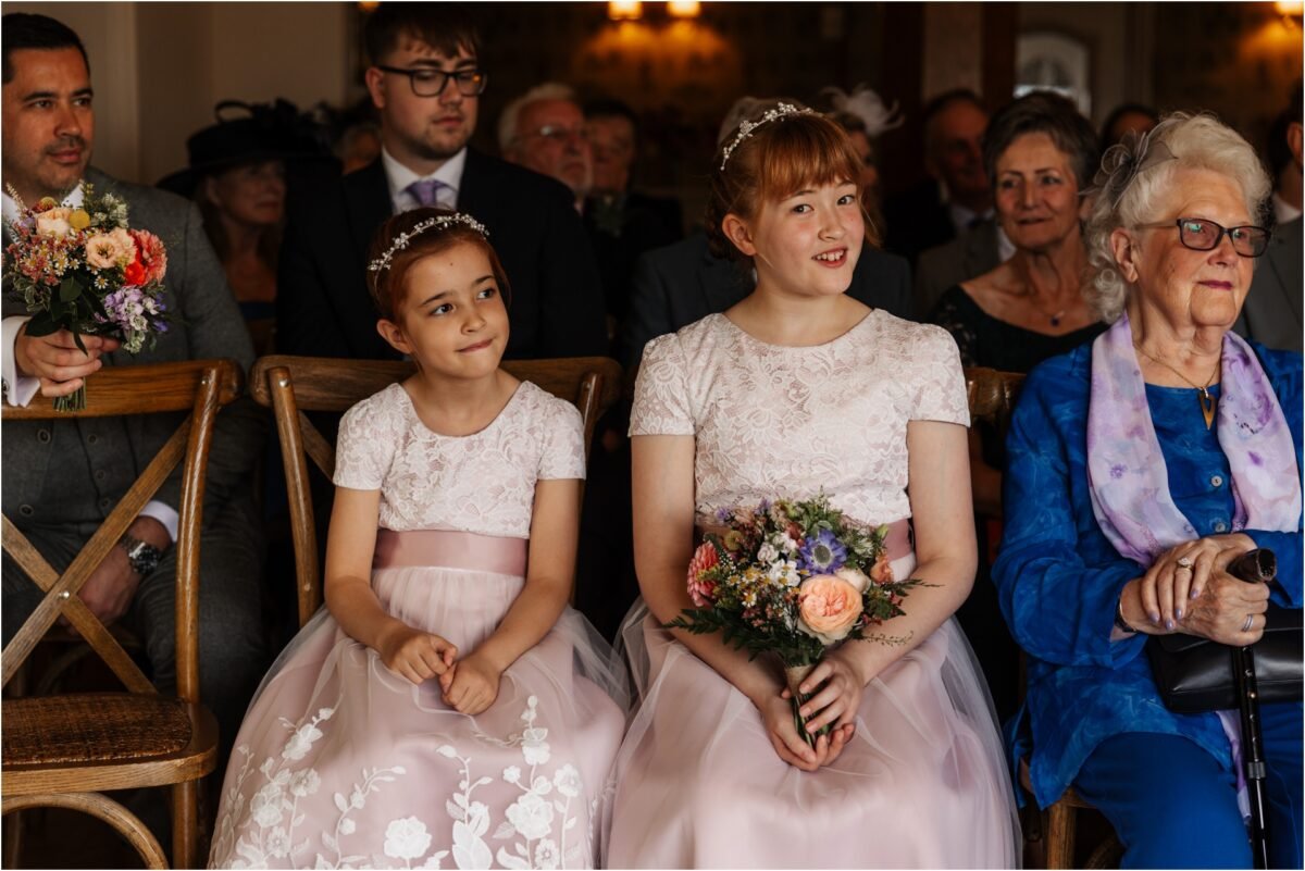 family girls bridesmaids shireburn arms Intimate wedding