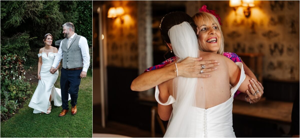 wedding venue hug wedding guest