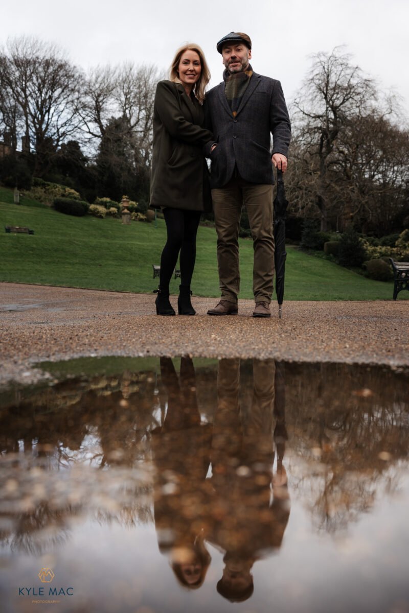 reflection portrait shoot engagement photography