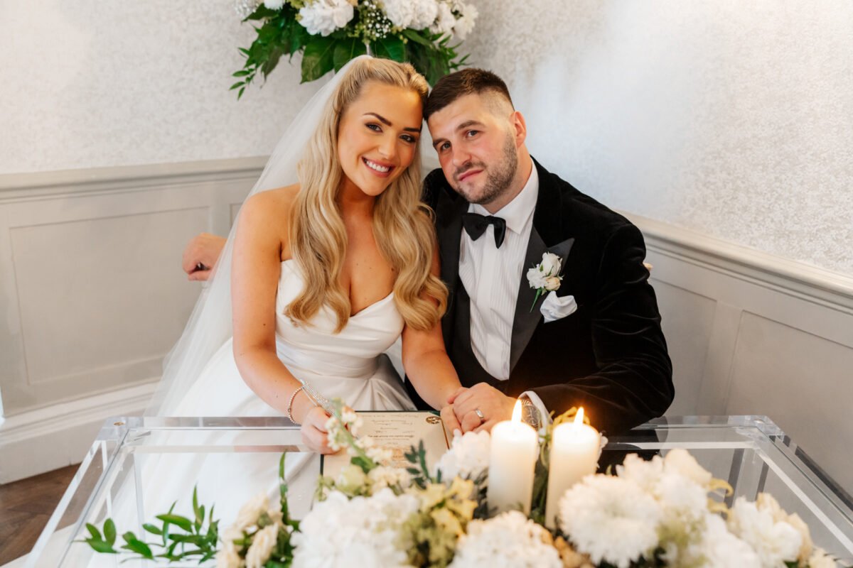 ceremony bride groom register signing  bartle hall