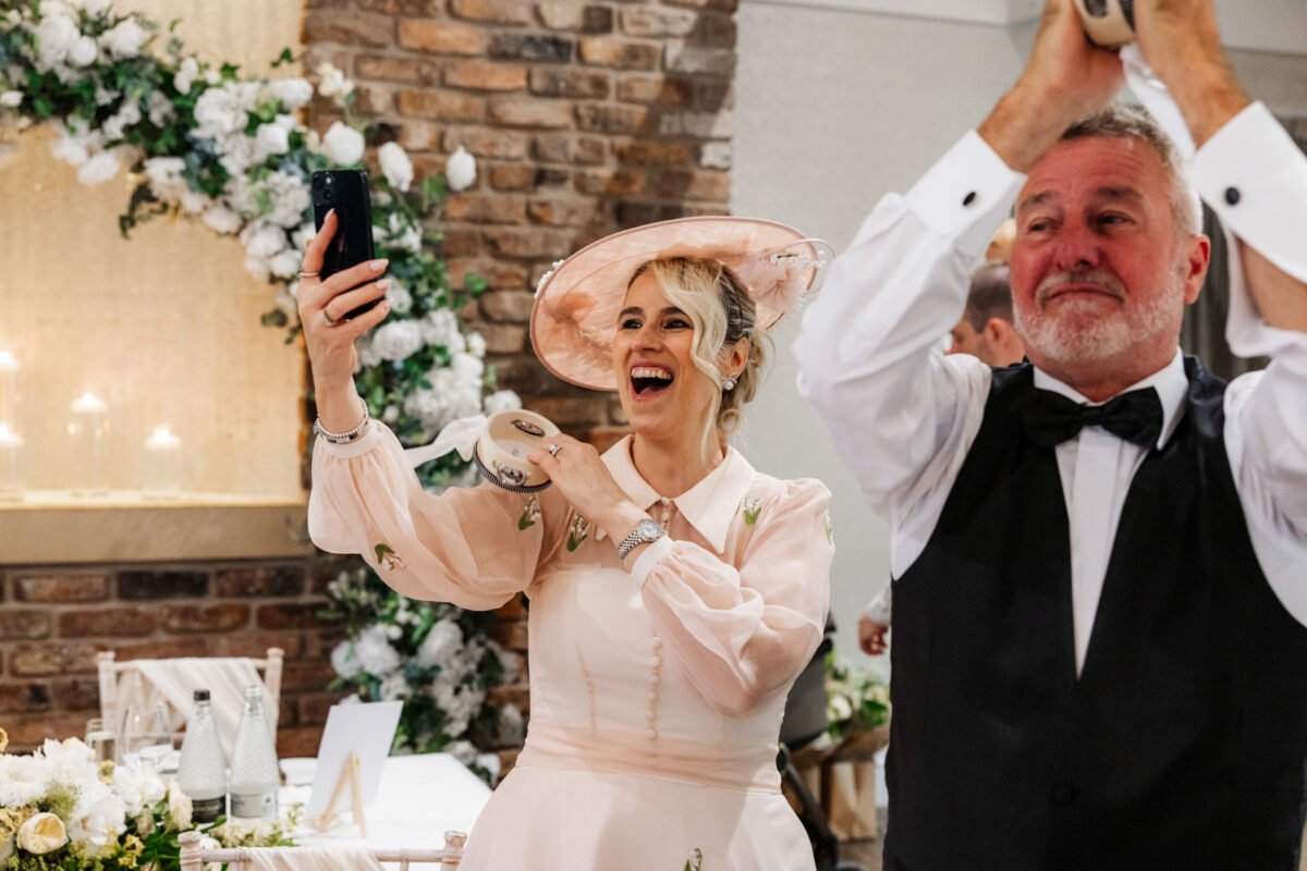 wedding guests partying