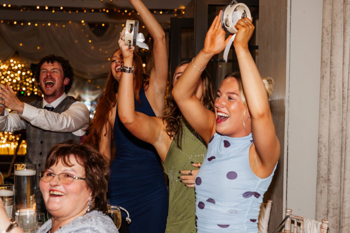 wedding guests singing bartle hall
