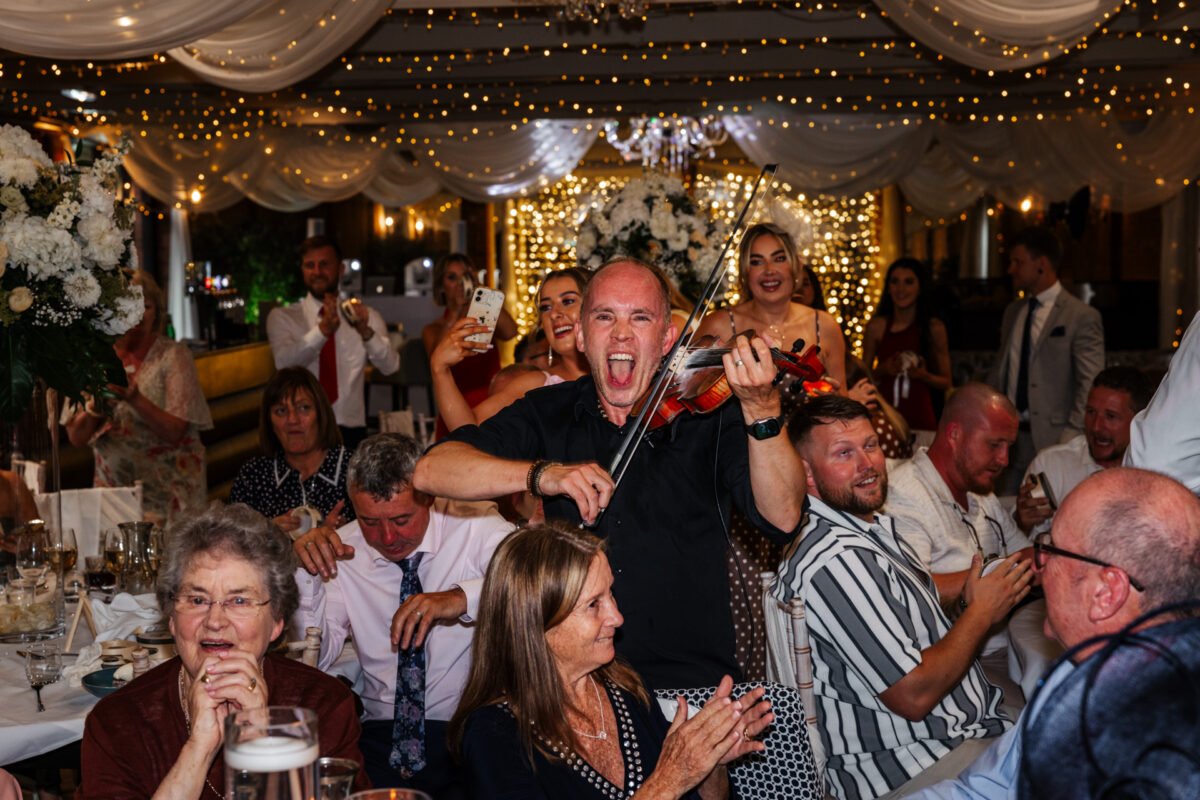 wedding geusts singing bartle hall preston summer wedding